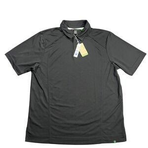 NWT North End Sport ECO Men's Large Black Polo Shirt Recycled Polyester UPF